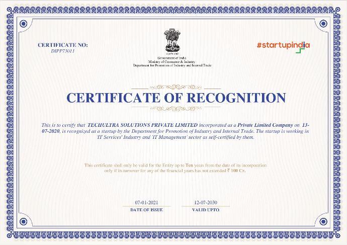 Startup India Certification
