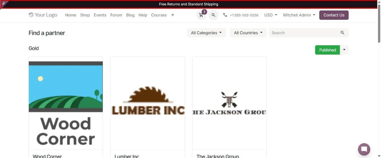 Slim disclaimer banner shown above the website header