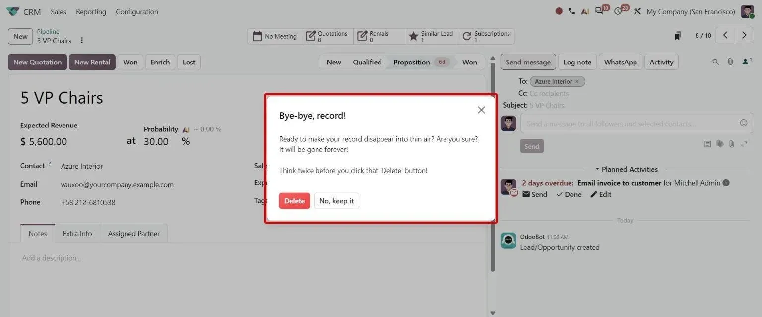 Redesigned delete confirmation dialog with lighter header and better spacing