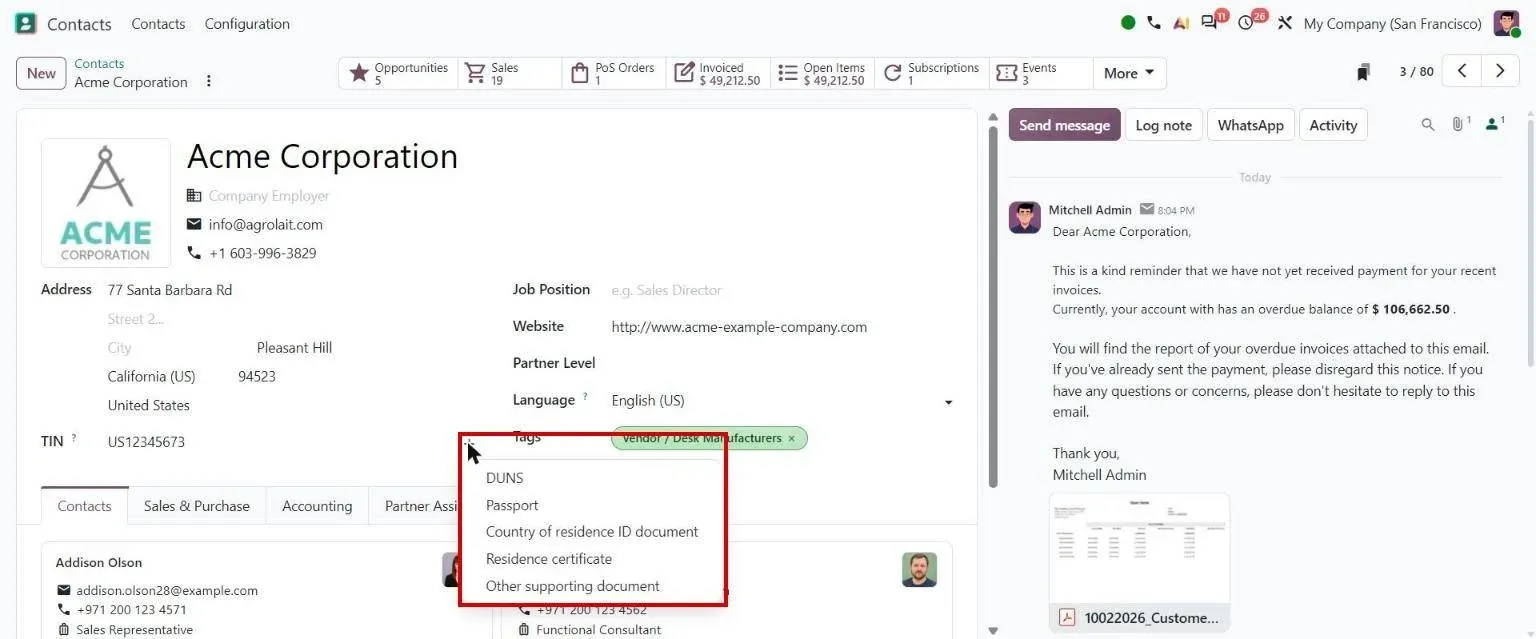 Contact form: additional identifier types