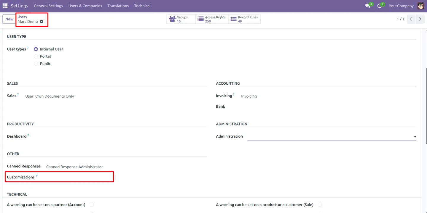 Setting access restrictions on a standard user with Advanced Access Control