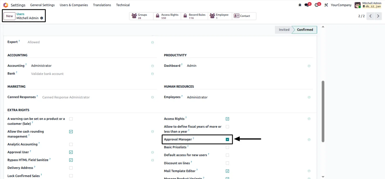 Advanced Approval Workflow approval types list in Odoo