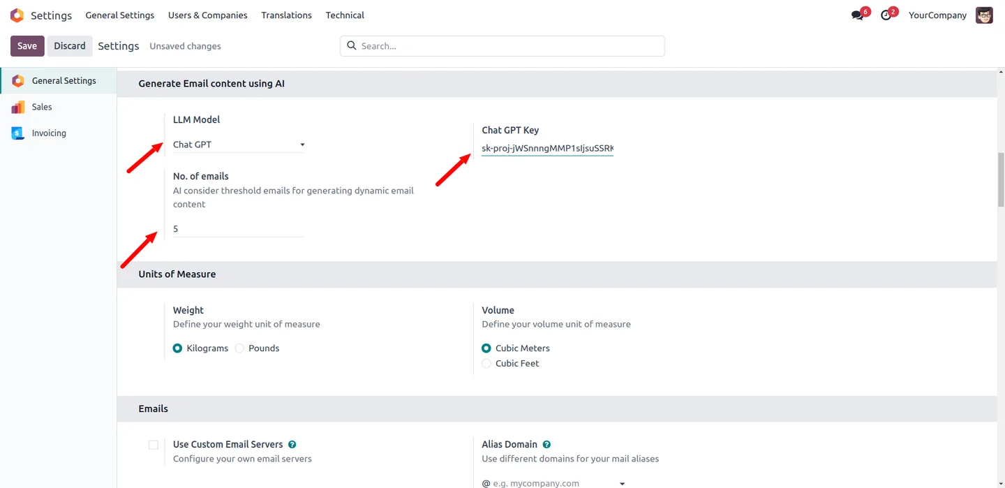 AI Email Response Assistant generating a context-aware reply in Odoo