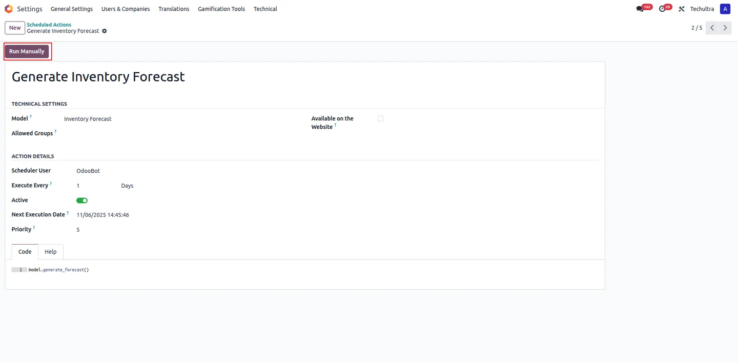 AI Inventory Forecast reorder suggestions and dead-stock detection in Odoo
