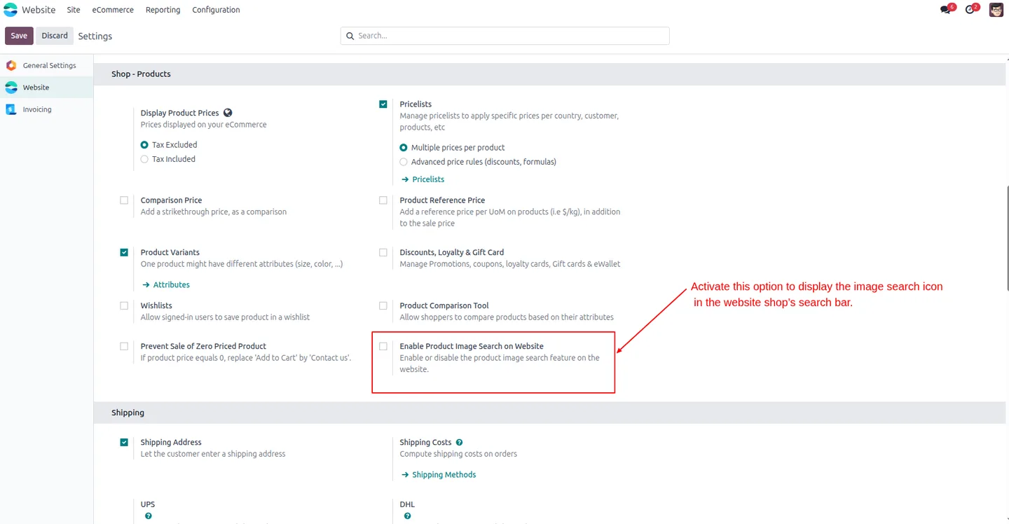 Configuring products and result accuracy for Odoo image search