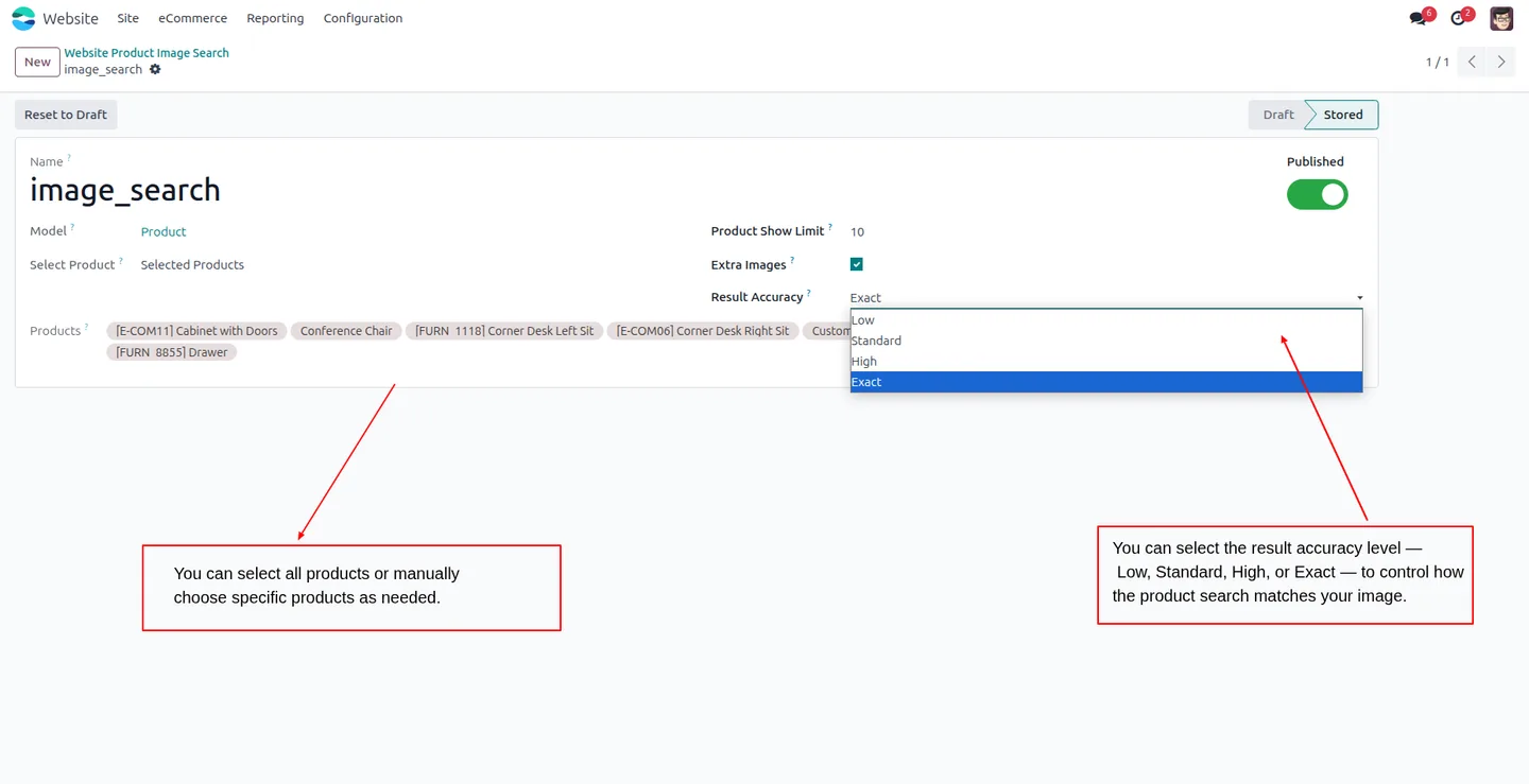 Uploading a product photo in the AI Product Image Search popup