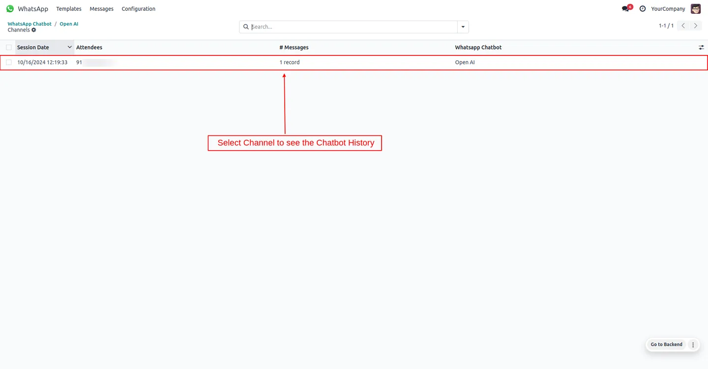 AI WhatsApp Chatbot replying to a customer enquiry in Odoo Enterprise