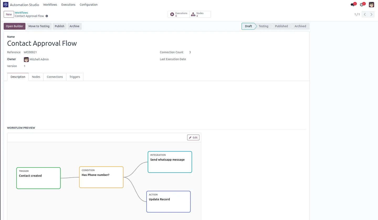 Mapping WhatsApp quick-reply buttons to Odoo actions