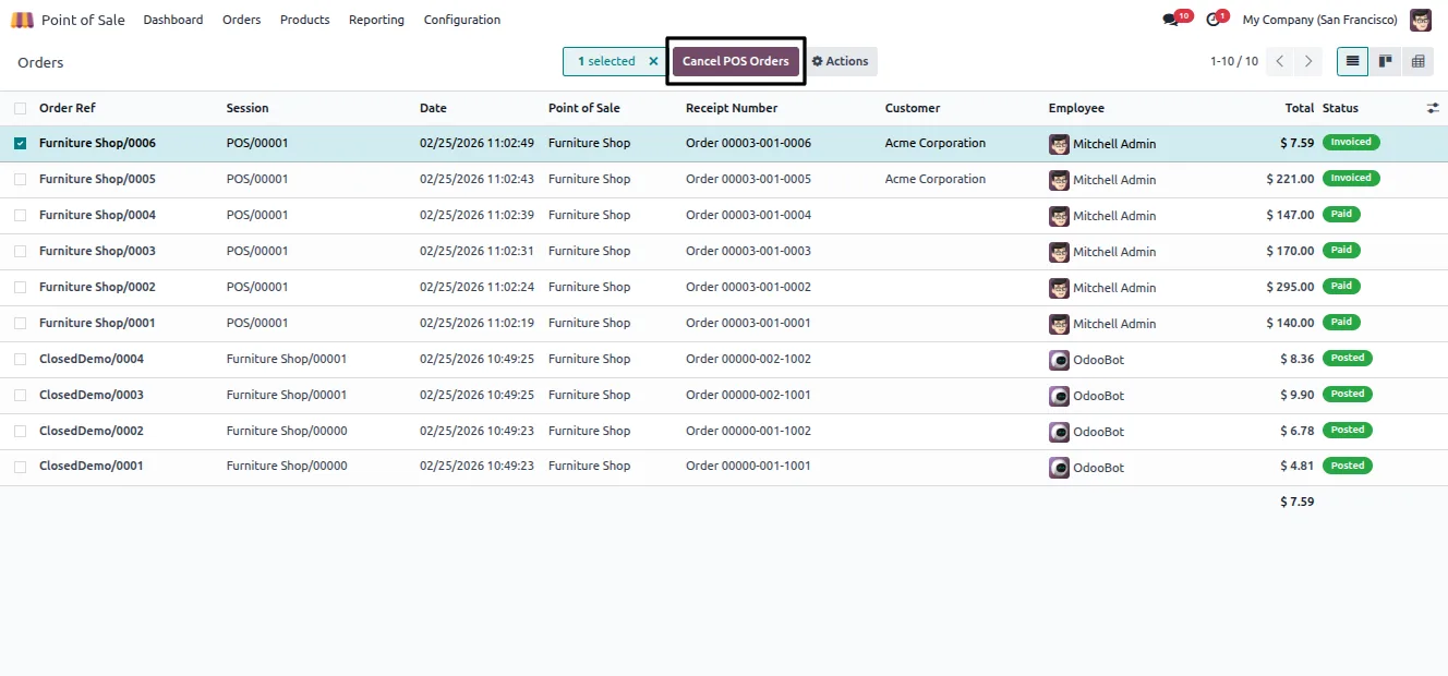 Bulk POS Order Cancellation module in the Odoo Apps list