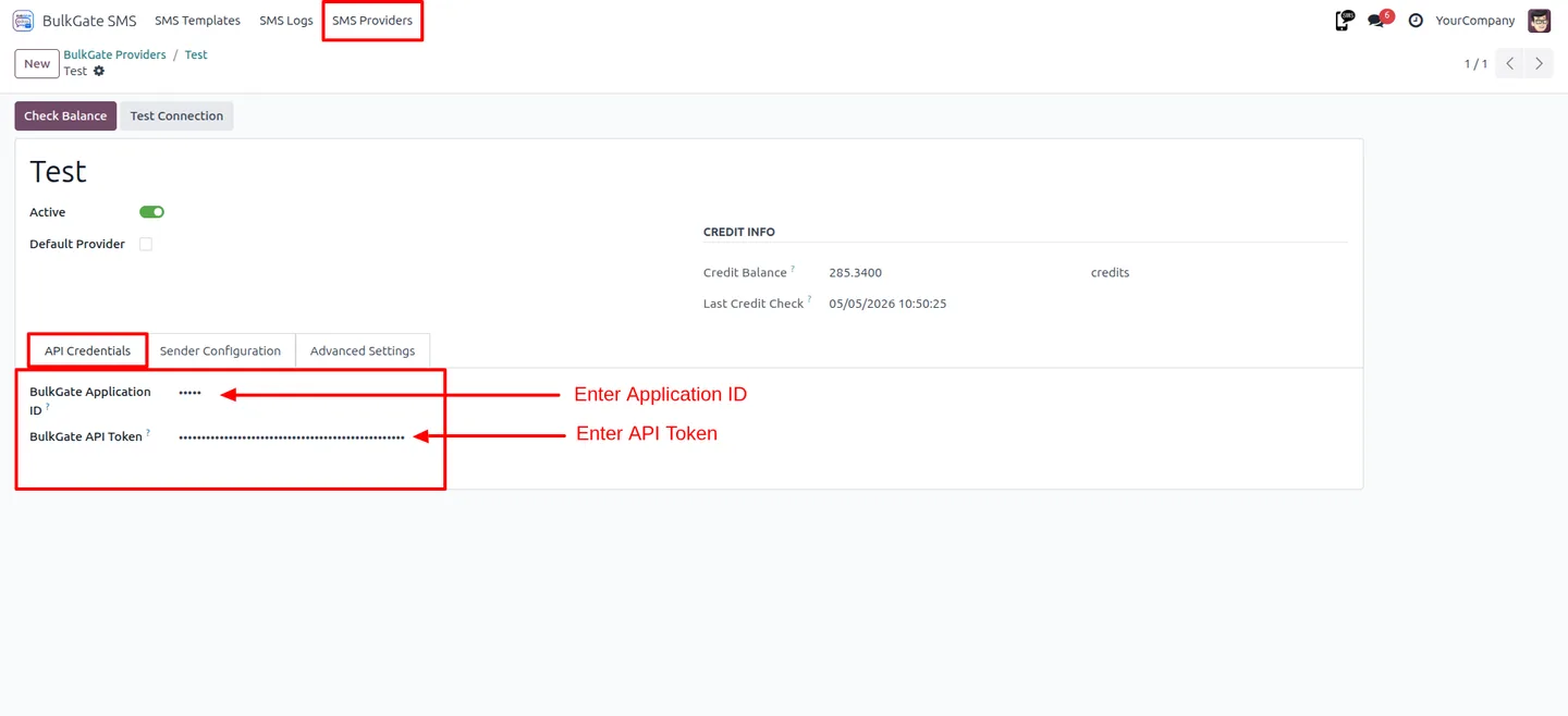 Sending an SMS to a customer directly from an Odoo contact with BulkGate