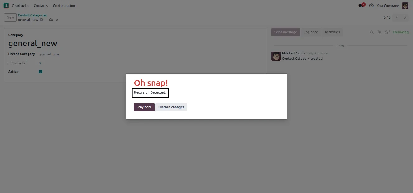 Contact count rolled up across subcategories in Odoo