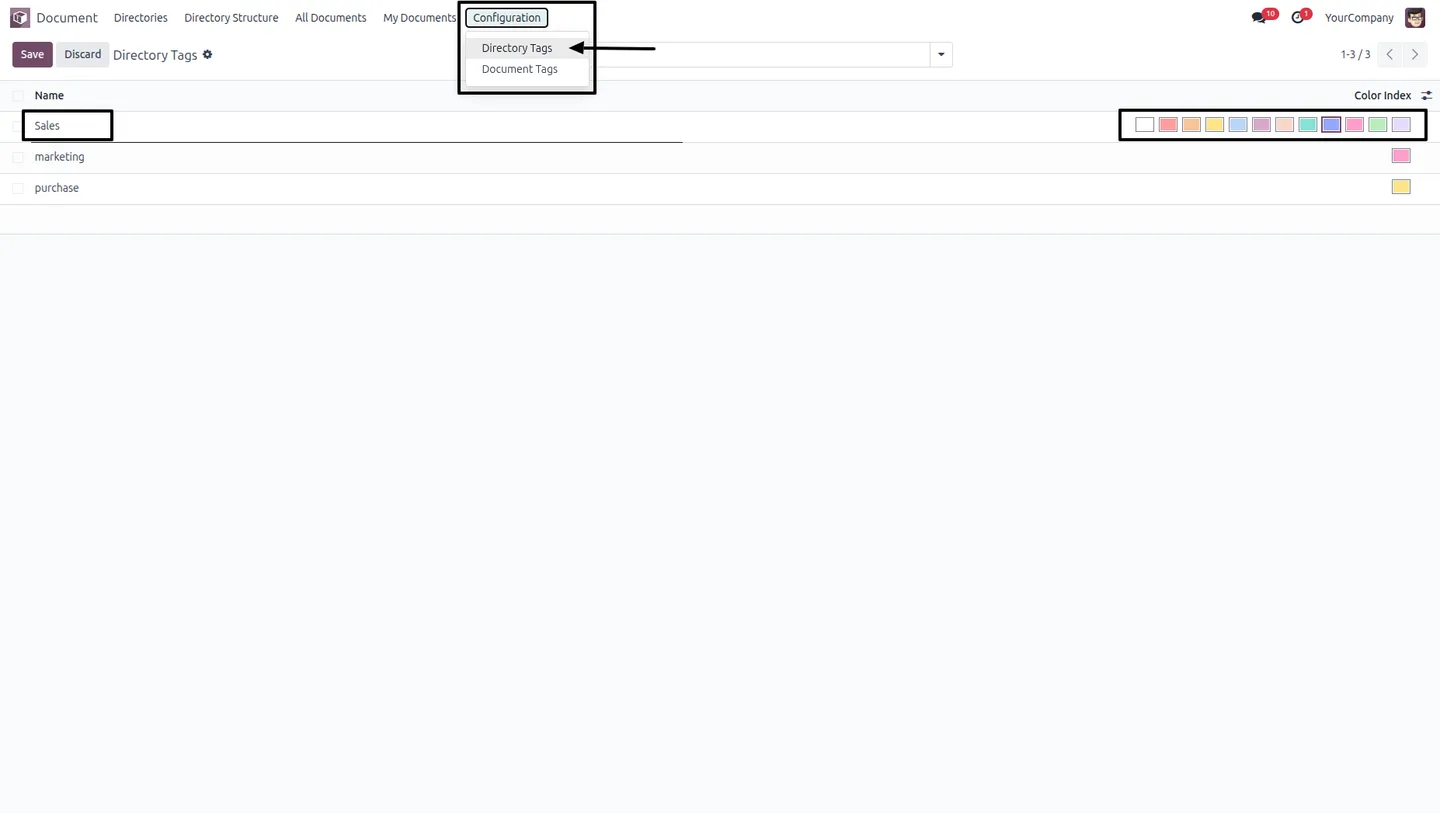 Creating status-based document tags in Document Directory Hub