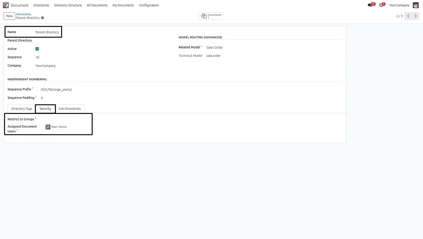 Filtering documents by tag in the Odoo directory hub