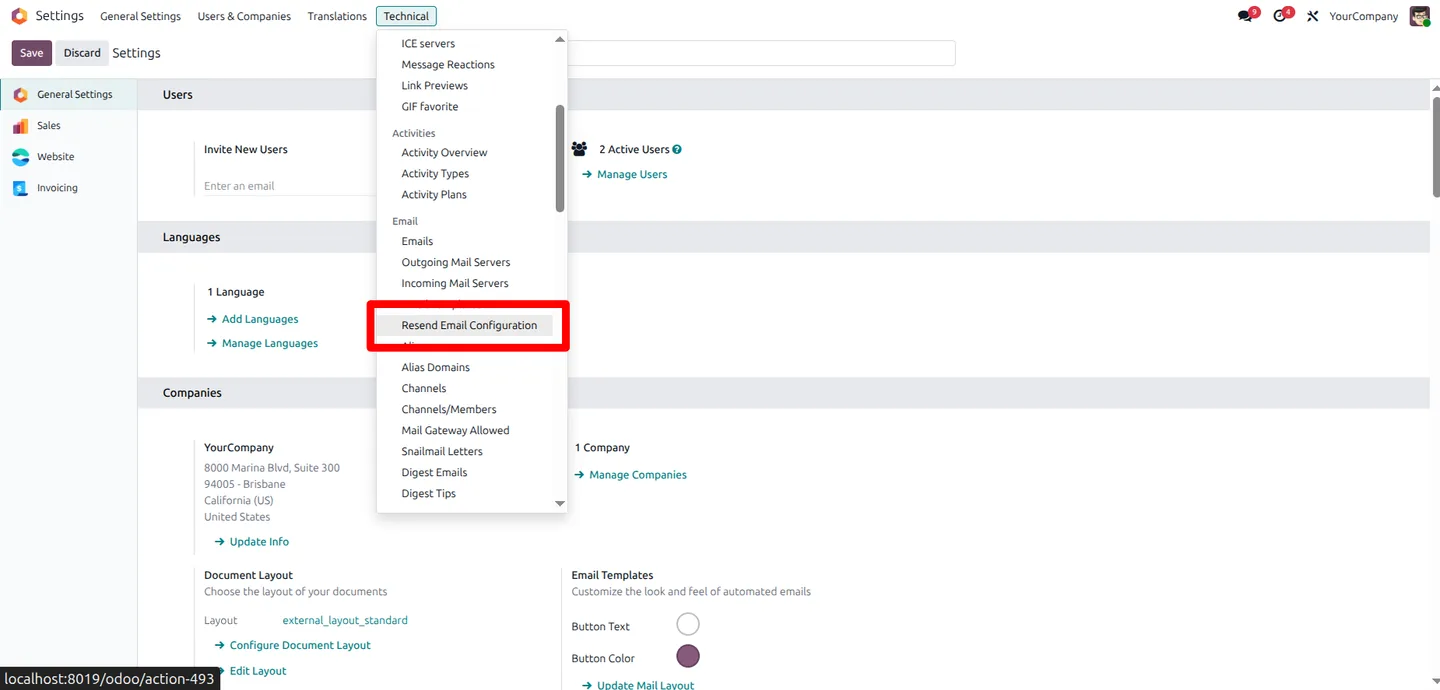 Previously failed email shown as sent after an automatic resend in Odoo