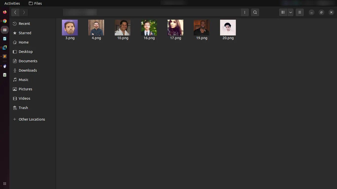Exported employee photos with custom file names inside a ZIP folder