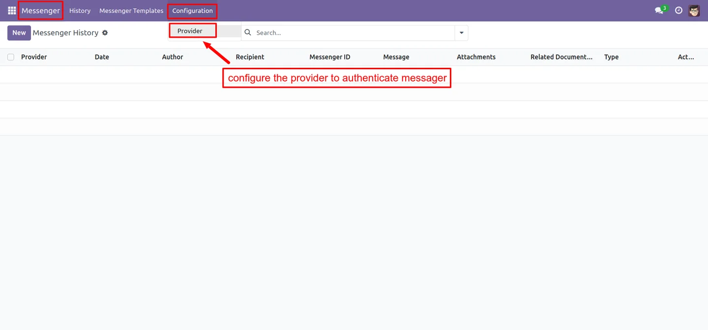 Facebook Messenger chat history threaded inside Odoo Discuss