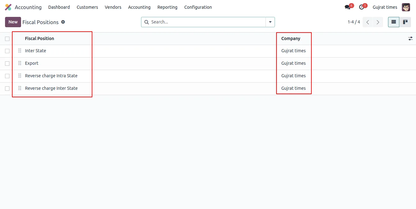 Auto-generated fiscal positions and interstate mappings in Odoo Accounting