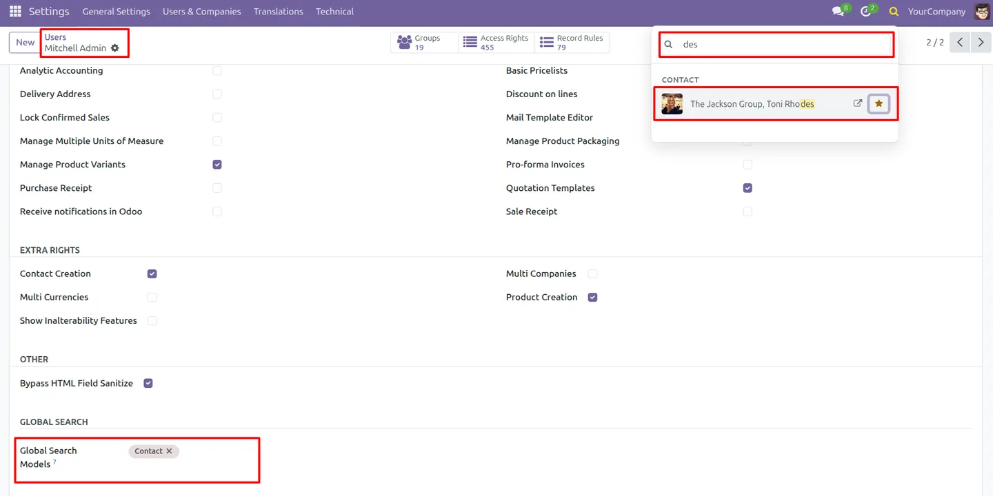 Searching within a user's configured model scope in Global Search Pro