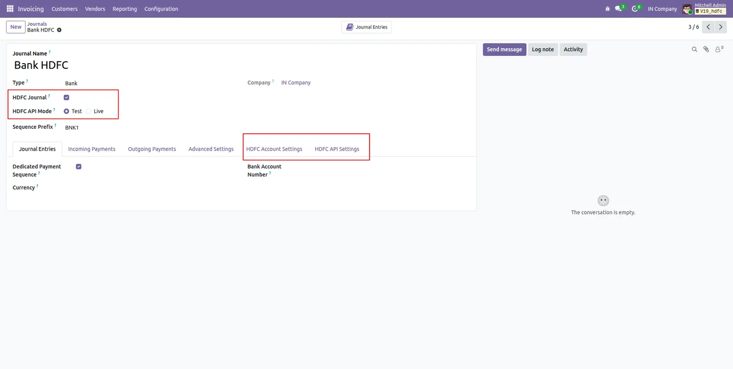 Uploading HDFC client and public key certificates in Odoo