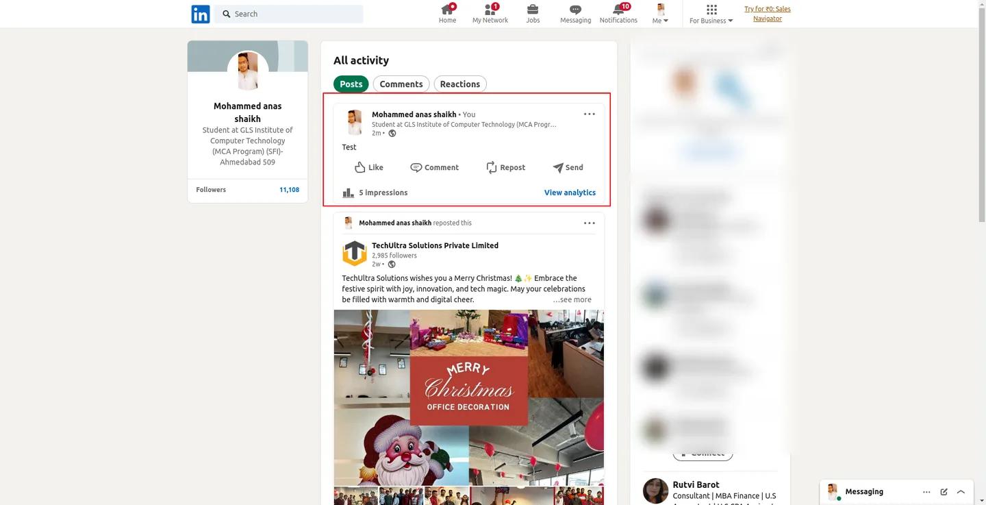 A LinkedIn post published from Odoo shown on the company page