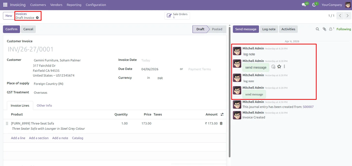 Side-by-side comparison of different fonts in Odoo chatter messages