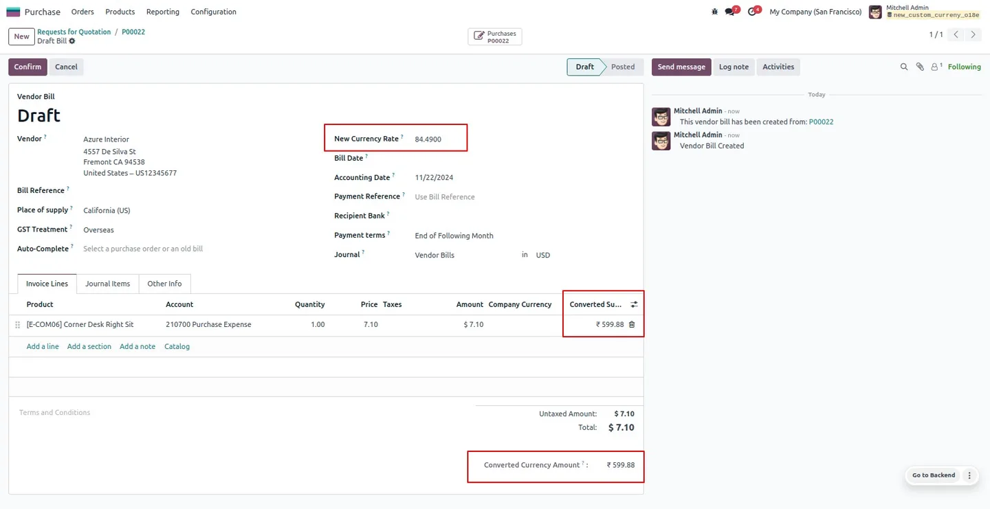 Manual currency rate applied to a sales order in Odoo