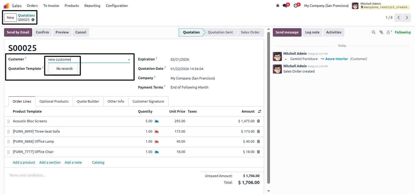Enabling the Sales restriction toggle for a user in Odoo