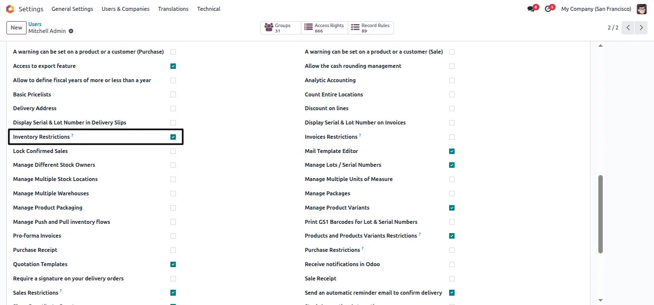 A restricted product Many2one field still selectable in an Odoo form