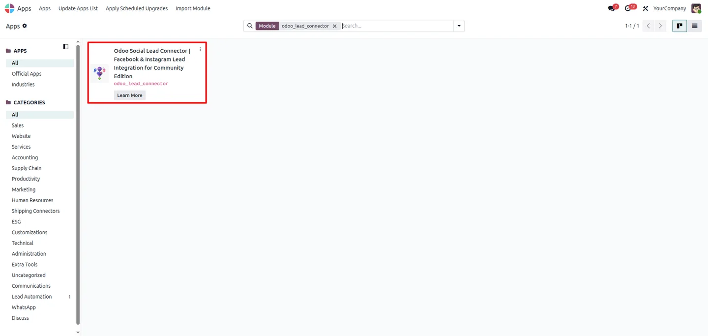 Meta Lead Connector overview for Facebook and Instagram lead sync in Odoo