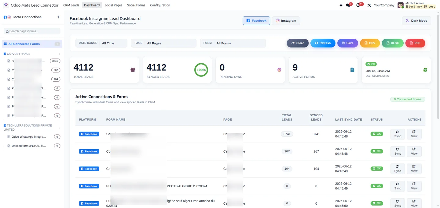 A CRM lead created automatically from a Facebook lead form