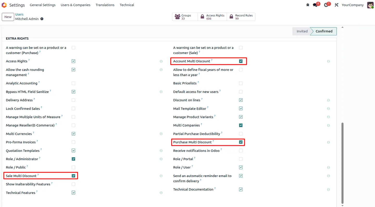 Advanced Multi Discount applied on an Odoo sales order line