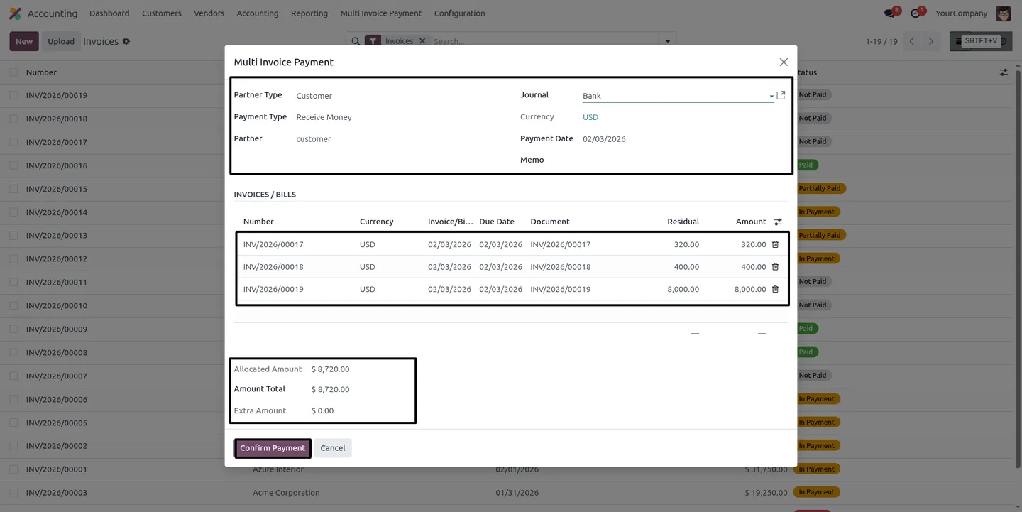 Configuring the Outstanding Receipts account on an Odoo bank journal