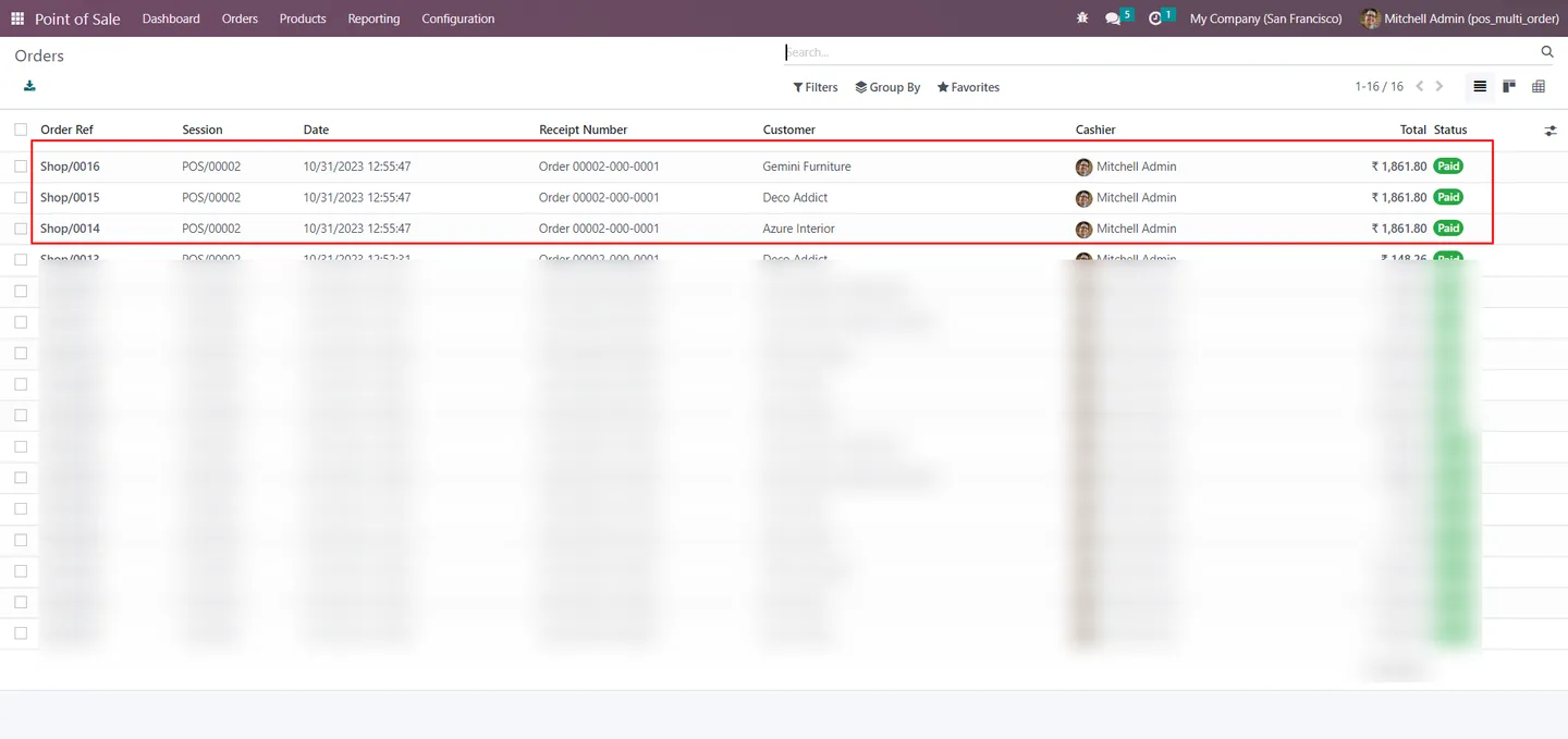 Multi-customer checkbox selection in the Create Multi POS Orders popup