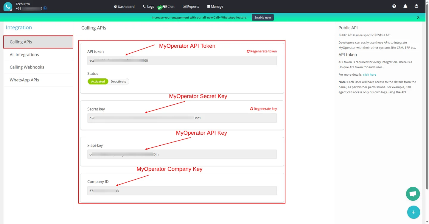 Placing a call from an Odoo contact with MyOperator