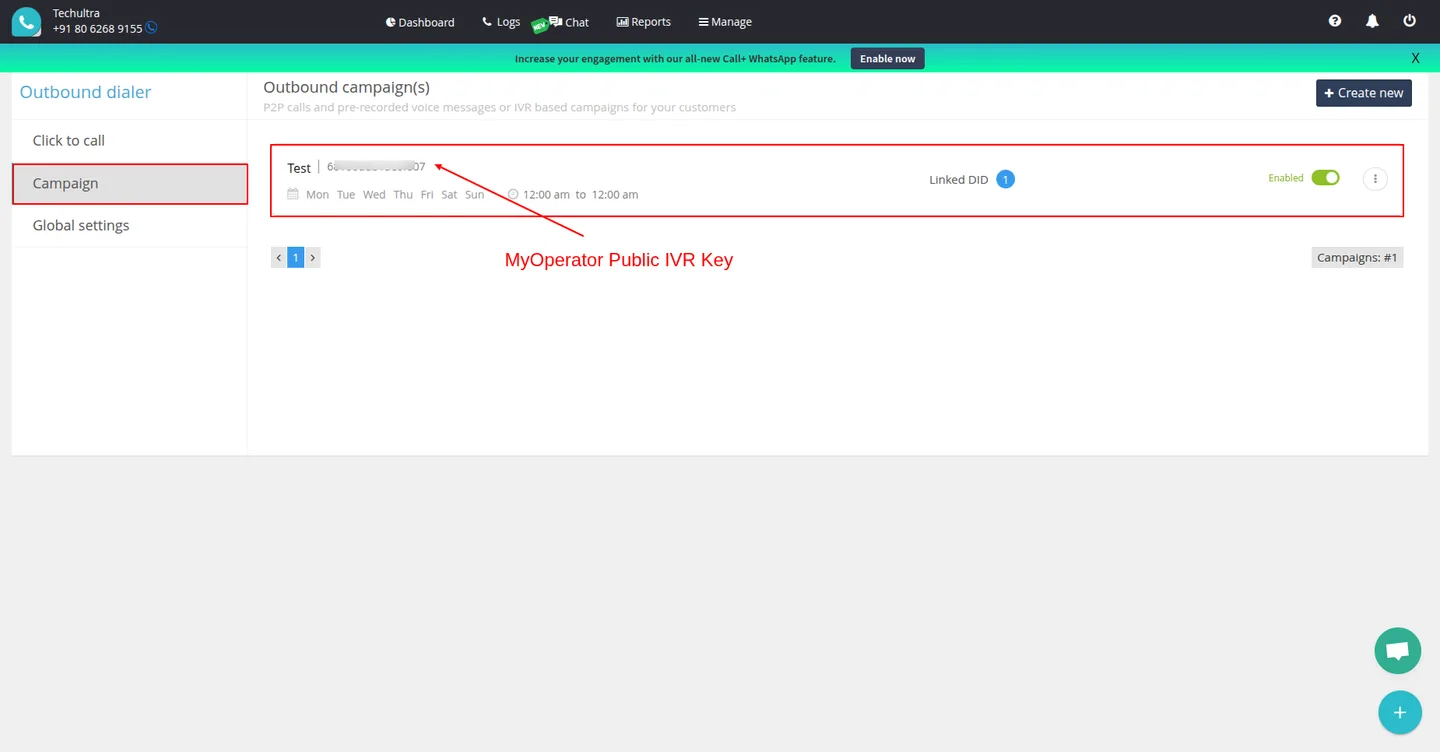 MyOperator call details with the recording attached inside Odoo