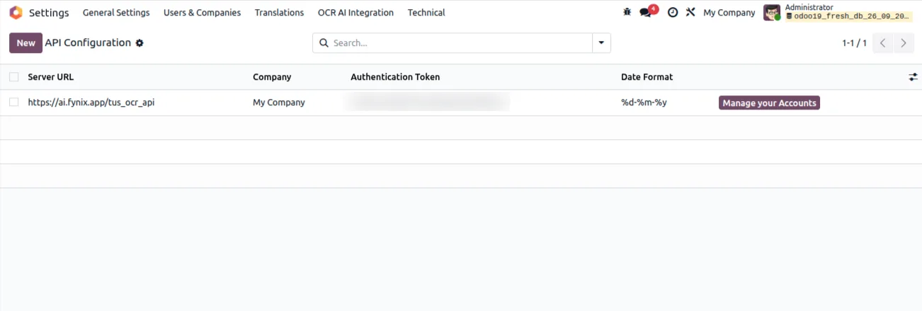 One-click creation of an Odoo purchase order from an extracted document