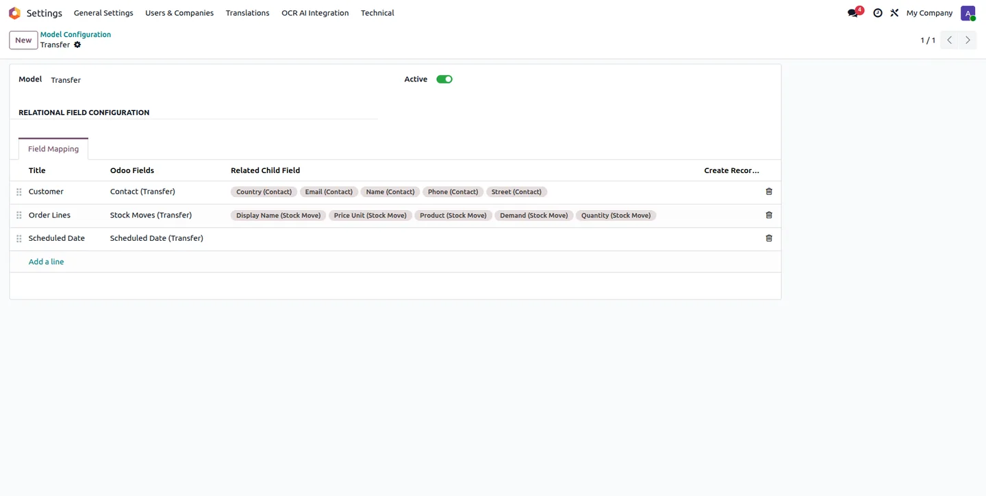 Odoo stock picking generated automatically by AI document extraction