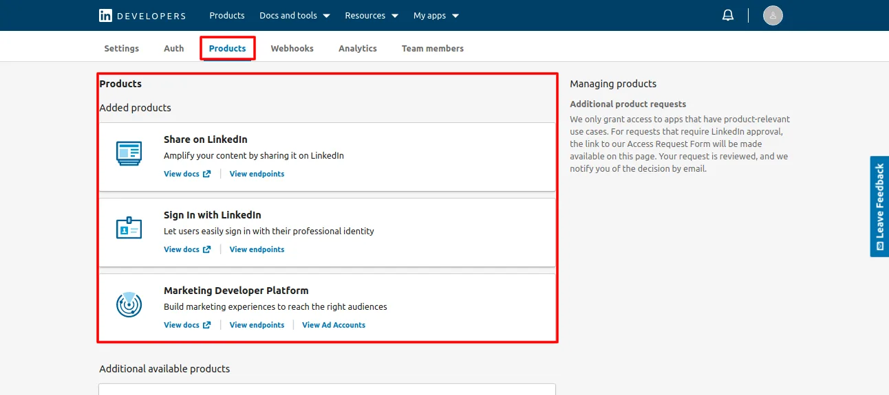LinkedIn OAuth provider configuration inside Odoo
