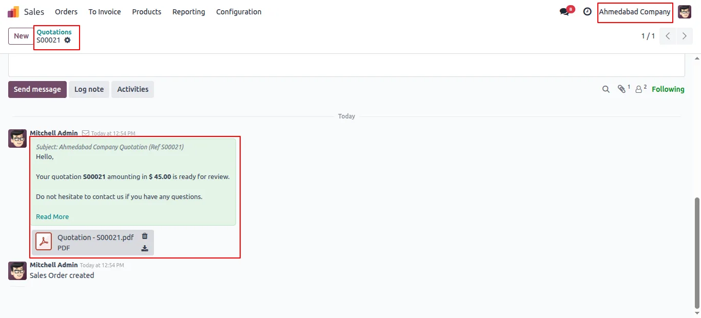 Sending mail through a company-specific SMTP server in Odoo