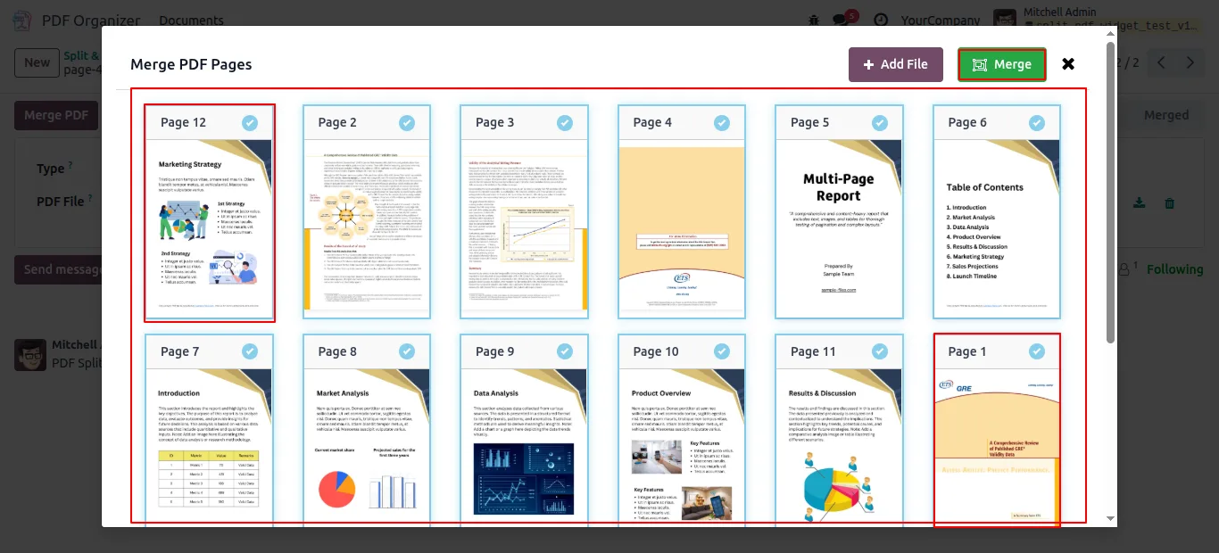 Reordering the merge queue before generating the combined PDF in Odoo