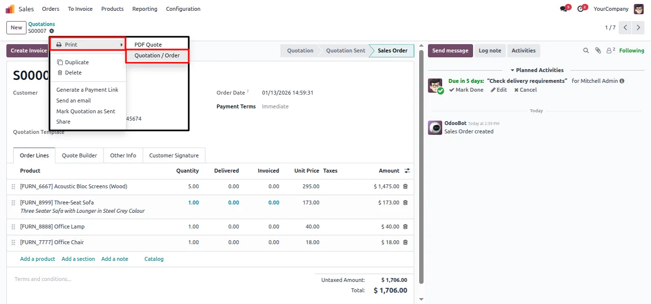 Setting watermark width, opacity, and position for an Odoo report