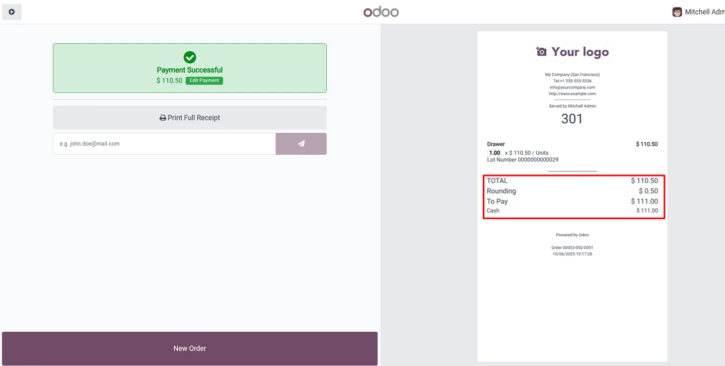 Creating a cash rounding method with precision and rounding rule in Odoo