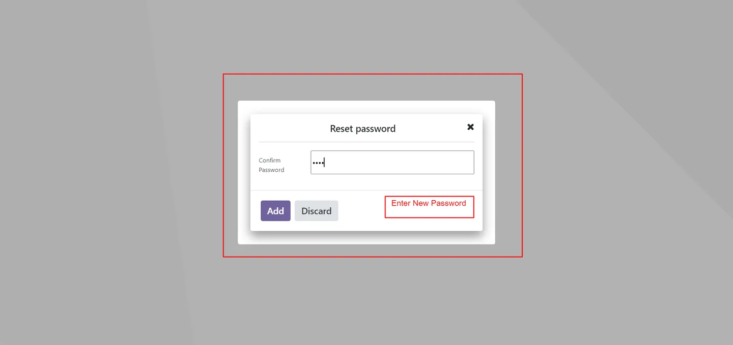 Cashier setting a new password in the POS reset dialog