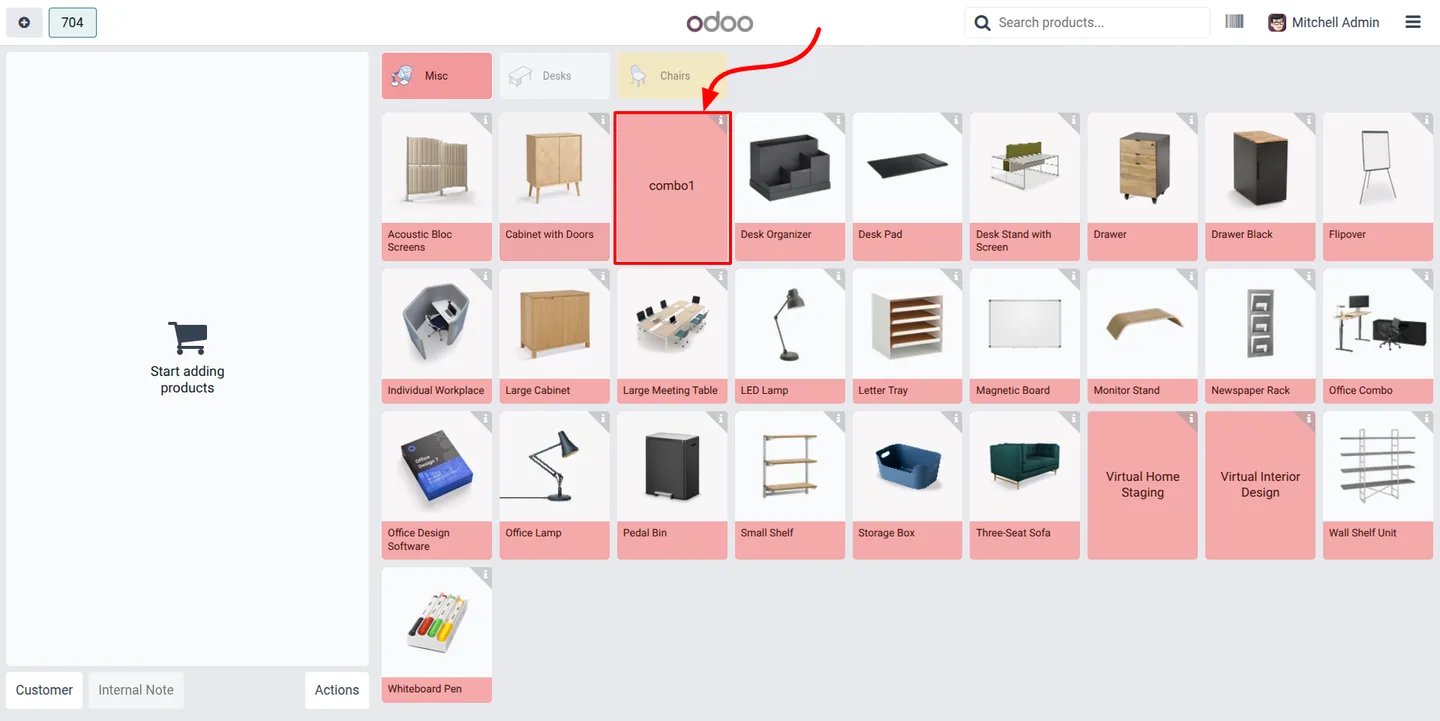 Adding combo lines and choosing a List or Grid display mode in Odoo