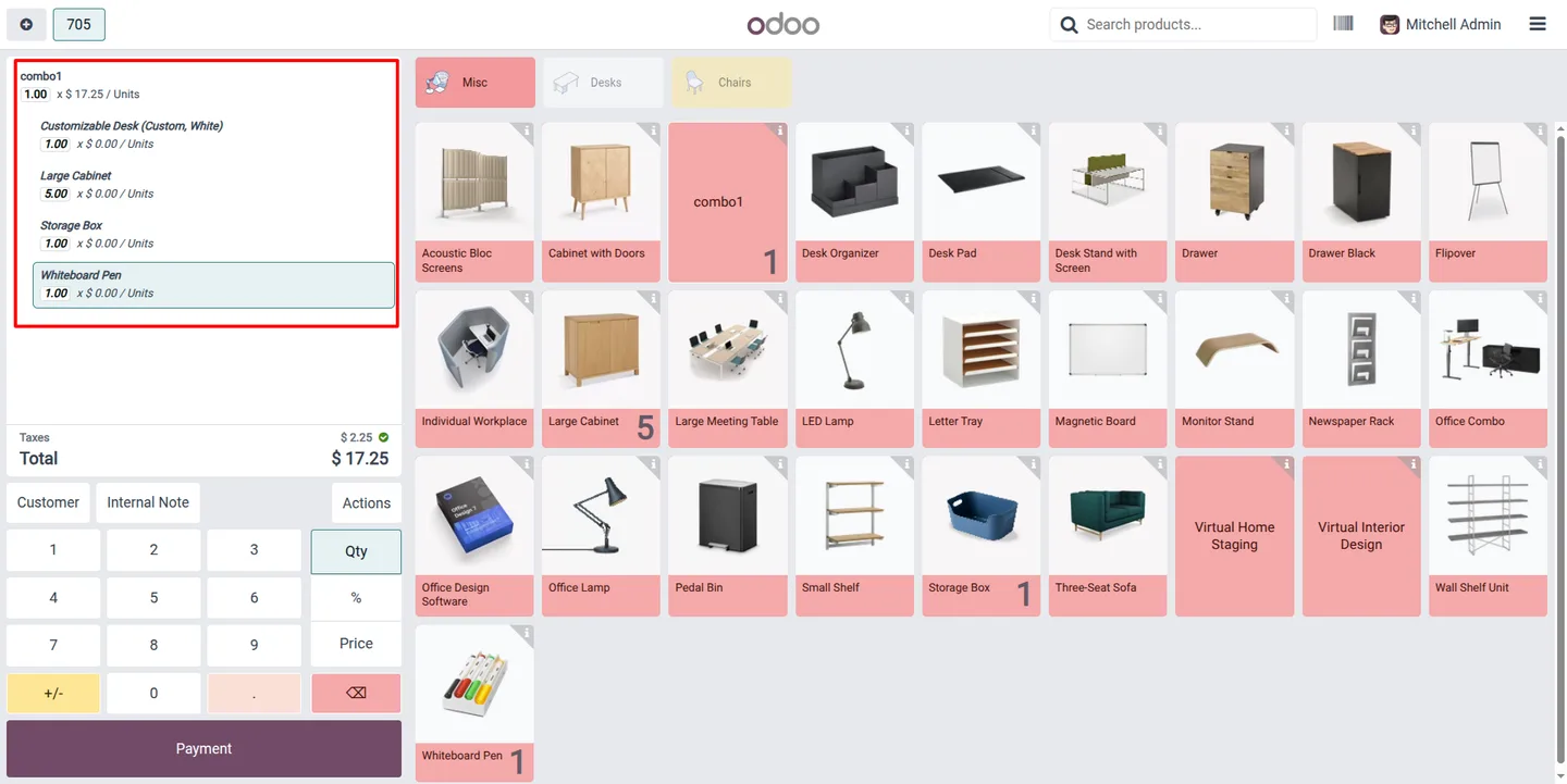 Per-POS default combo display mode setting in Odoo Point of Sale