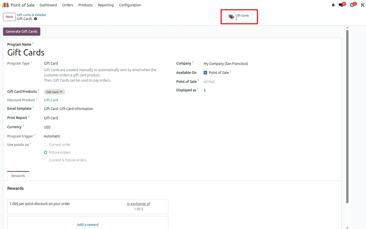 POS Partial Gift Card Redeem module in the Odoo Apps store, ready to install