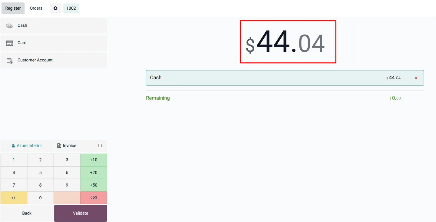 Error message blocking over-redemption of a gift card at the Odoo POS