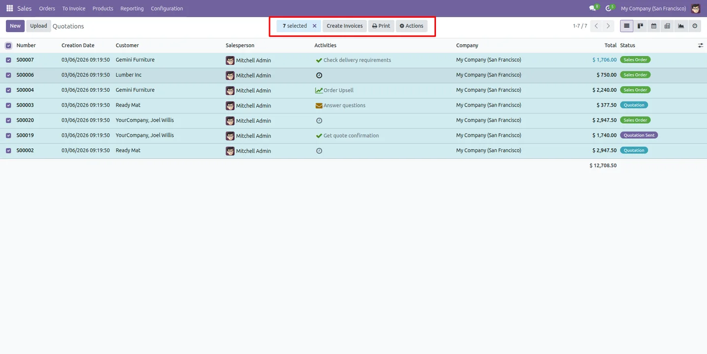 Odoo list view showing button access controlled by security group