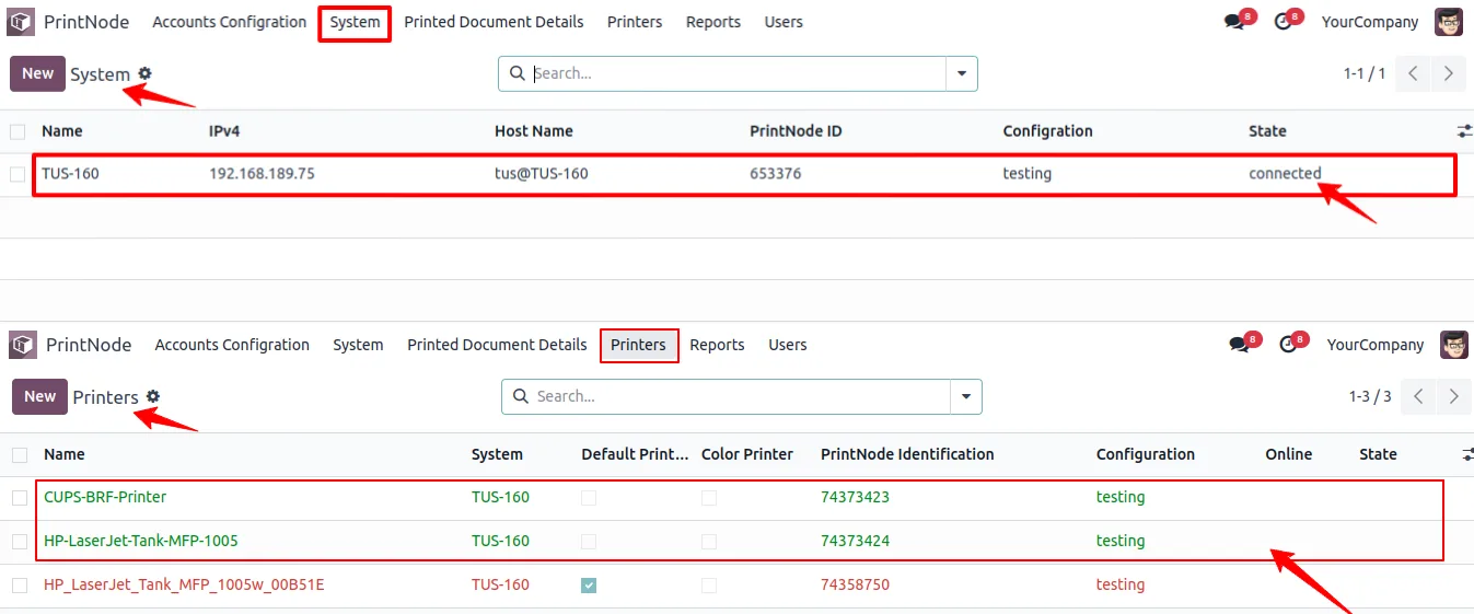 Per-user PrintNode print preferences for default printer and paper size in Odoo