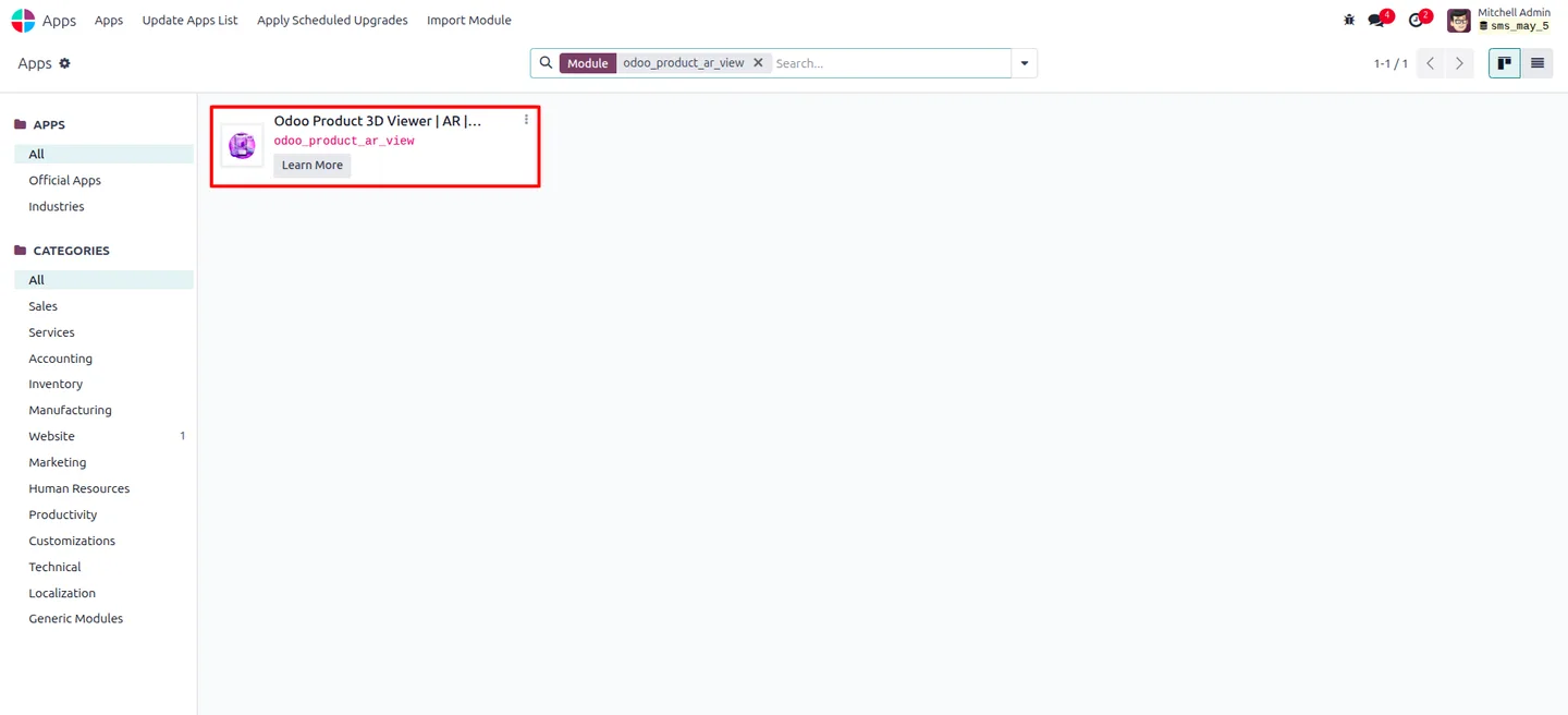 Interactive 3D product model rendered on an Odoo webshop product page